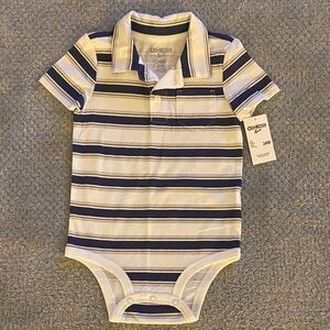 OshKosh B'gosh Navy and White Striped Bodysuit